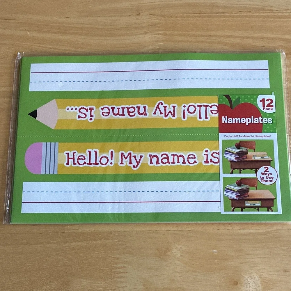 Horizon Group USA Children's School Nameplates, 12 Pack, Green/Blue, Lot of 2